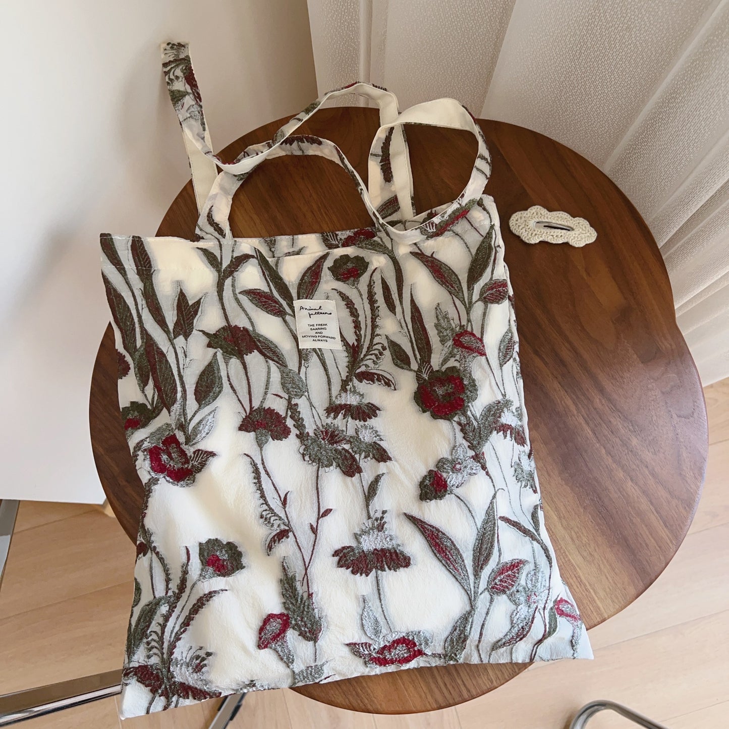 Cloth French Embroidery Cotton Canvas Artistic Simple Bags