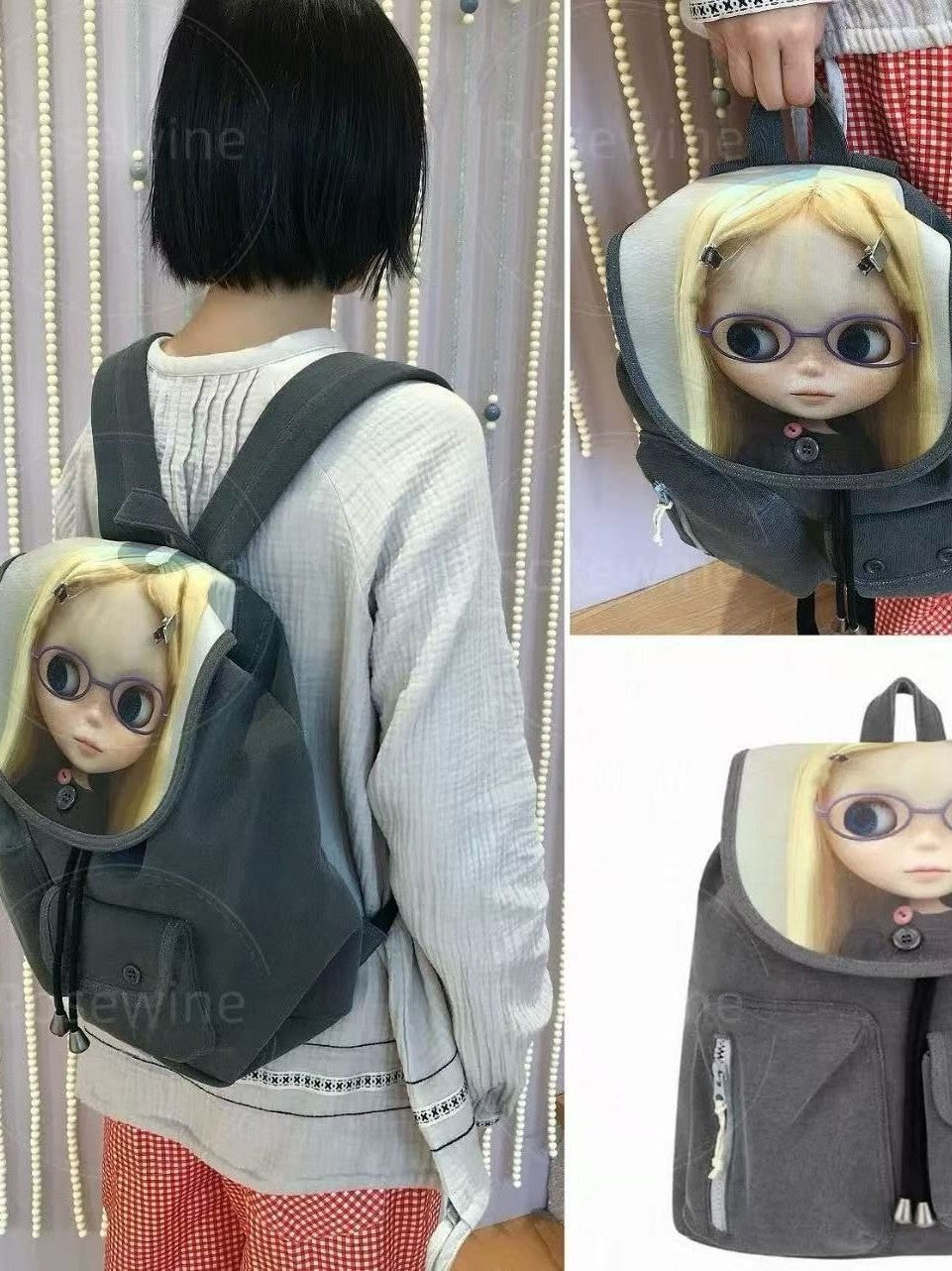 Cute Cartoon Doll For Early Spring Women's Backpack