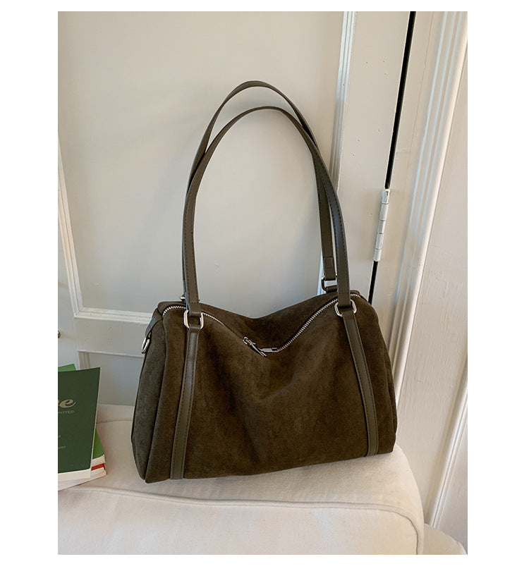 Women's Advanced Texture Wild Suede Large Capacity Retro Women's Messenger Bag