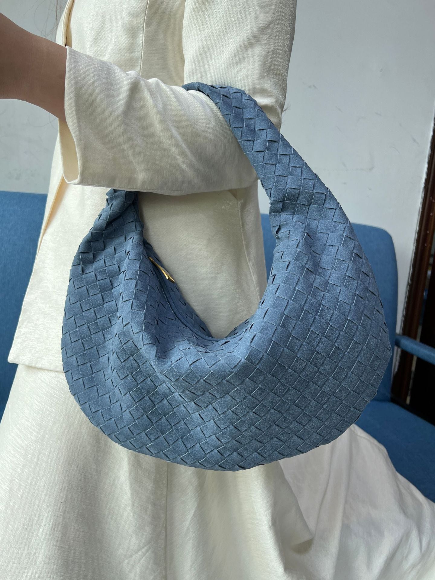 Large Frosted Woven Handmade Underarm Commute Shoulder Bags