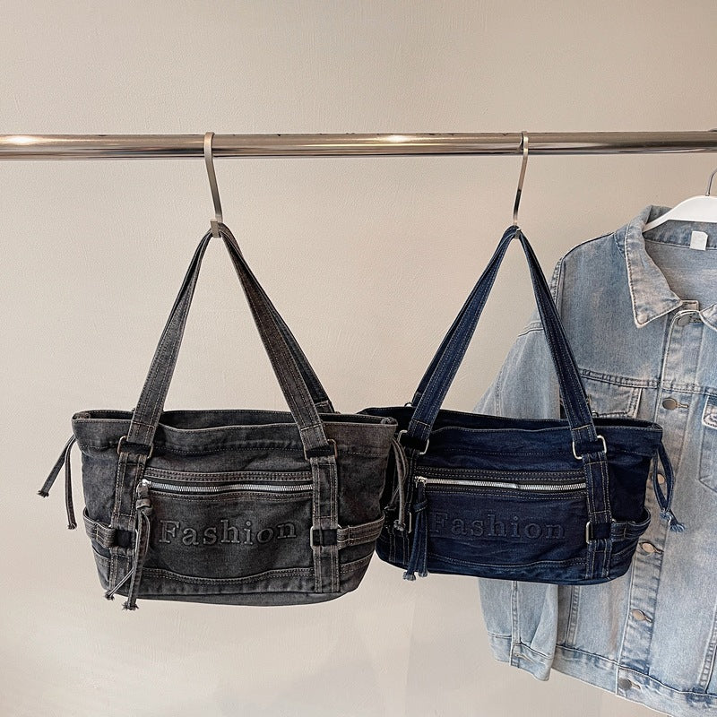 Casual Fashion Trend Denim Commuter Wrist Women's Messenger Bag