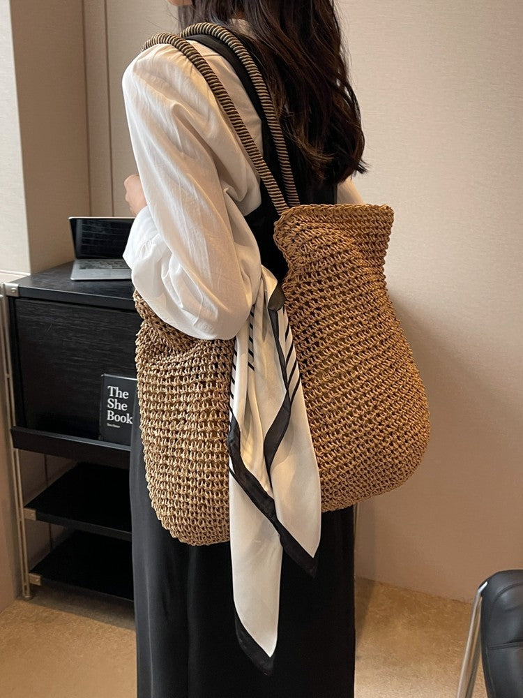 Women's Capacity Straw Woven Summer Seaside Vacation Bags