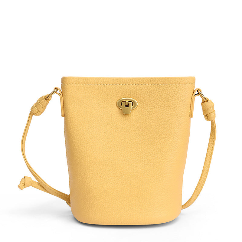 Women's Korean Style Mini Genuine Leather Mobile First Layer Women's Messenger Bag