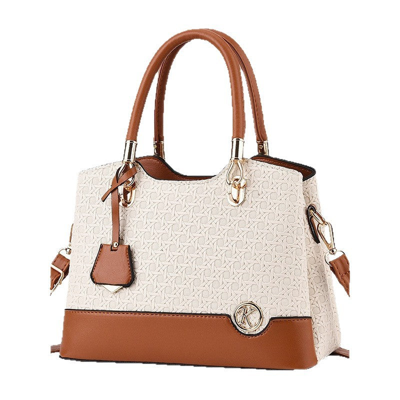 Women's Classy Mom Large Capacity Contrast Color Multilayer Fashion Handbags