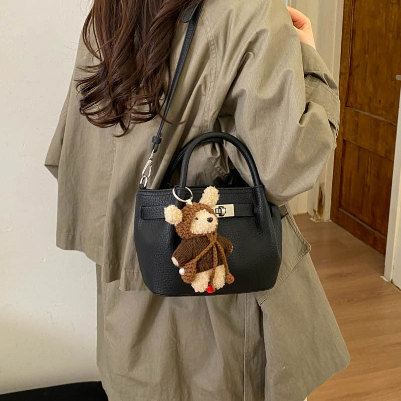 Women's Korean Style Lychee Pattern Vegetable Basket High-grade Bucket Bag