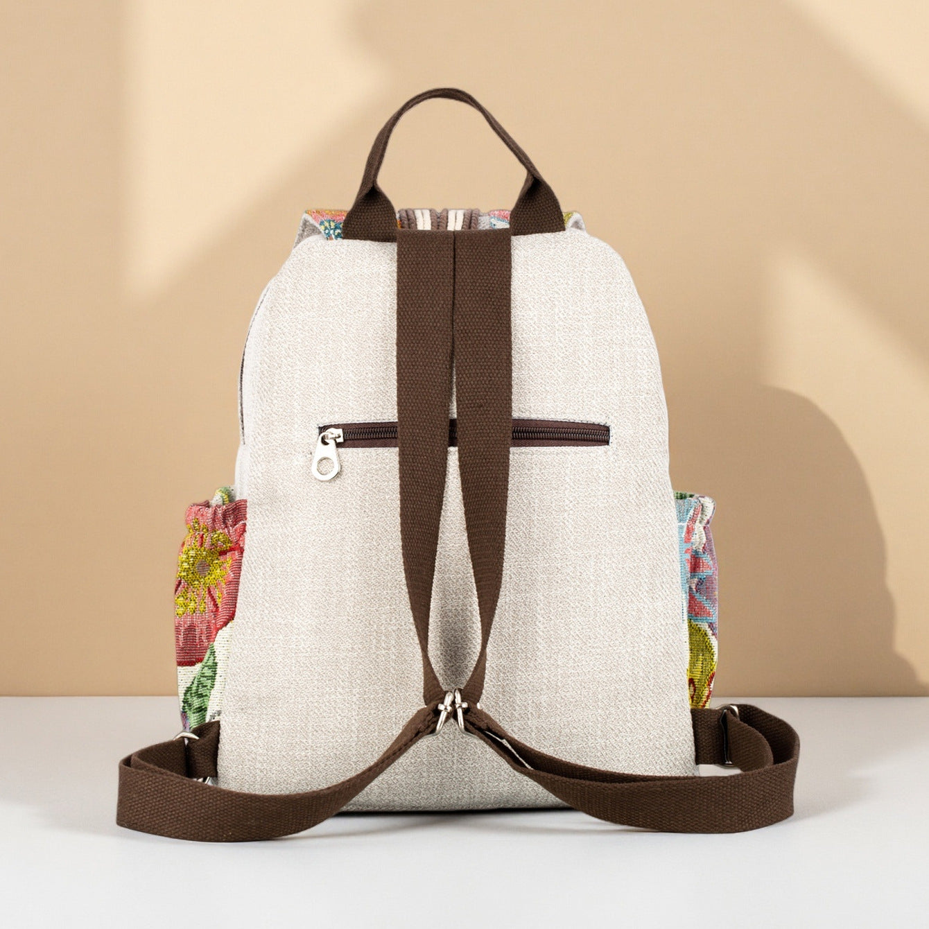Women's Ethnic Style Flower Embroidered Hand-woven Women's Backpack