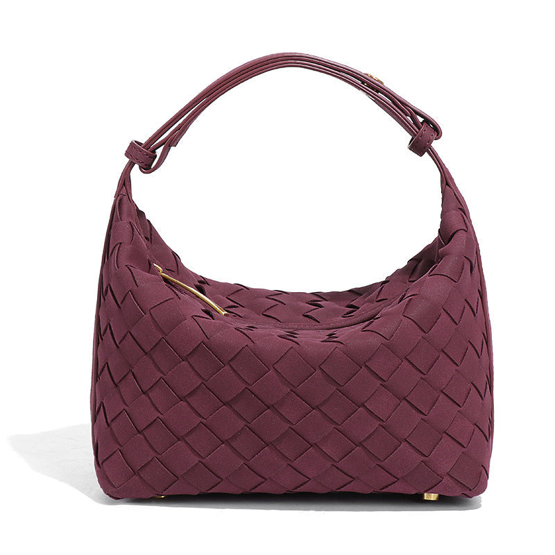 Women's Frosted Woven Hand Holding Niche Lunch Women's Shoulder Bag