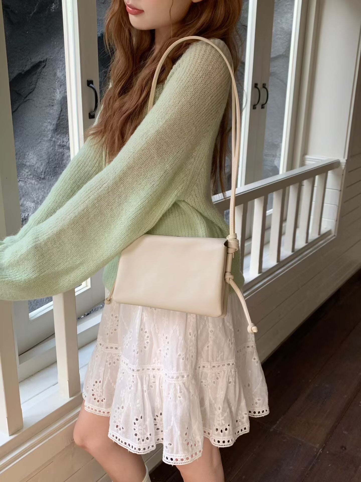 Women's Envelope Textured Sheepskin Exquisite Fashion Leather Message Candy Color Small Square Bags
