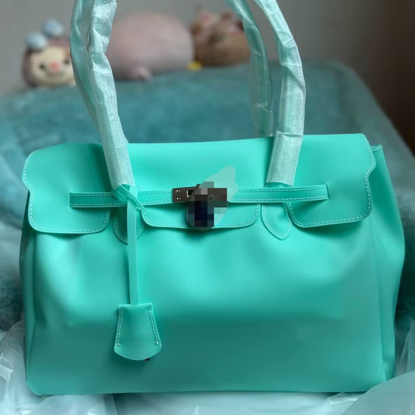 Women's Style Transparent Jelly Fashion Twist Large Capacity Portable Women's Shoulder Bag