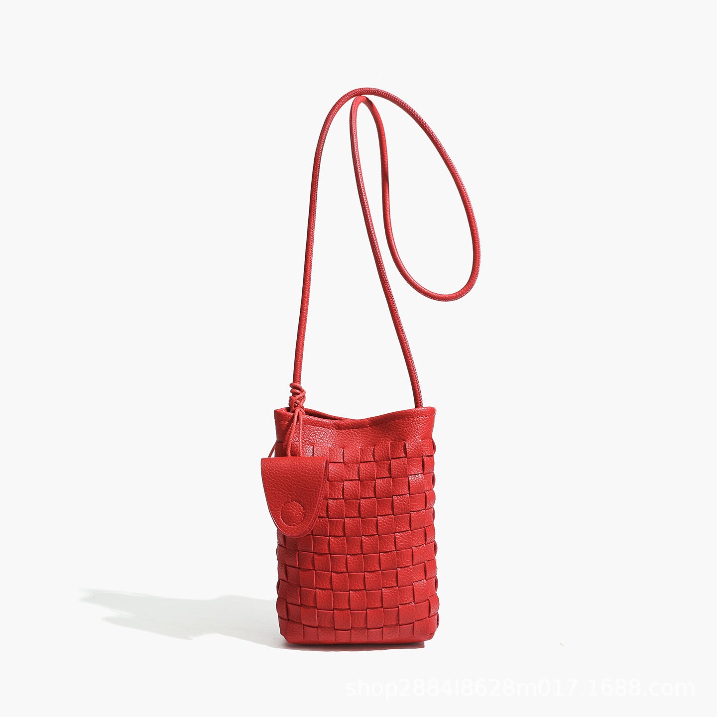 Woven Female Mini Lightweight Compact Vertical Mobile Phone Bag