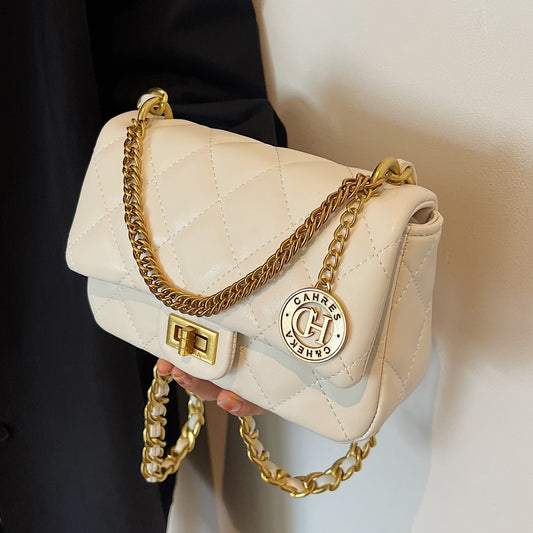 Rhombus Embroidered Line Female Summer Popular Bags