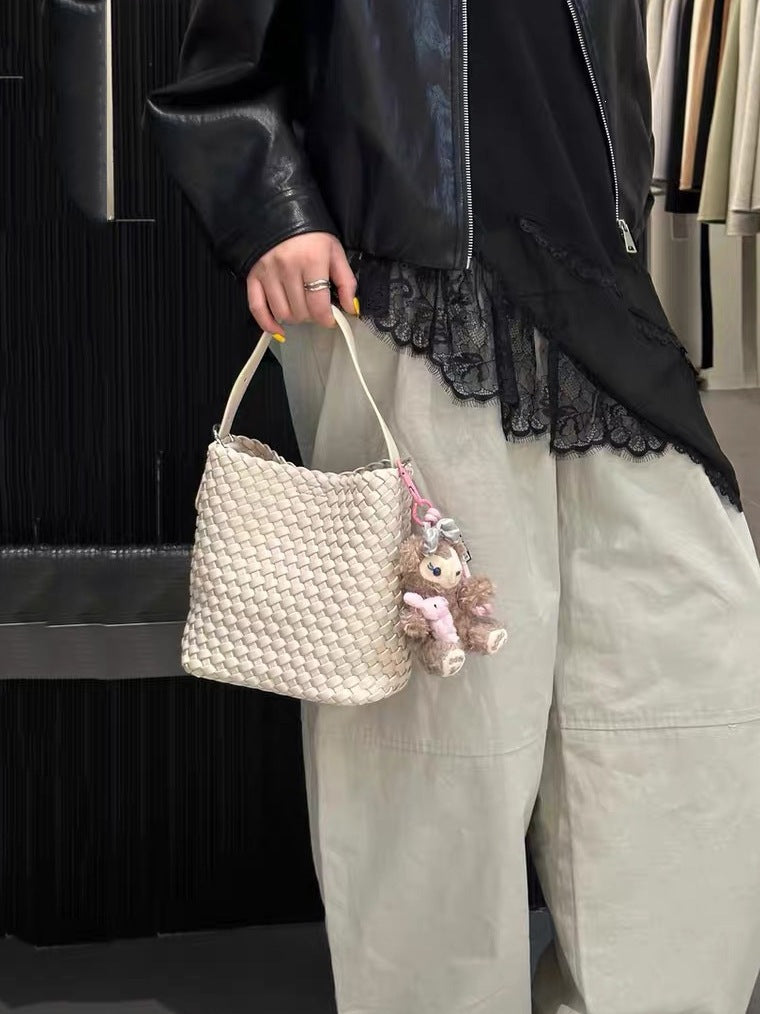 Women's Handmade Woven Super Hot Dish Basket Bucket Bag