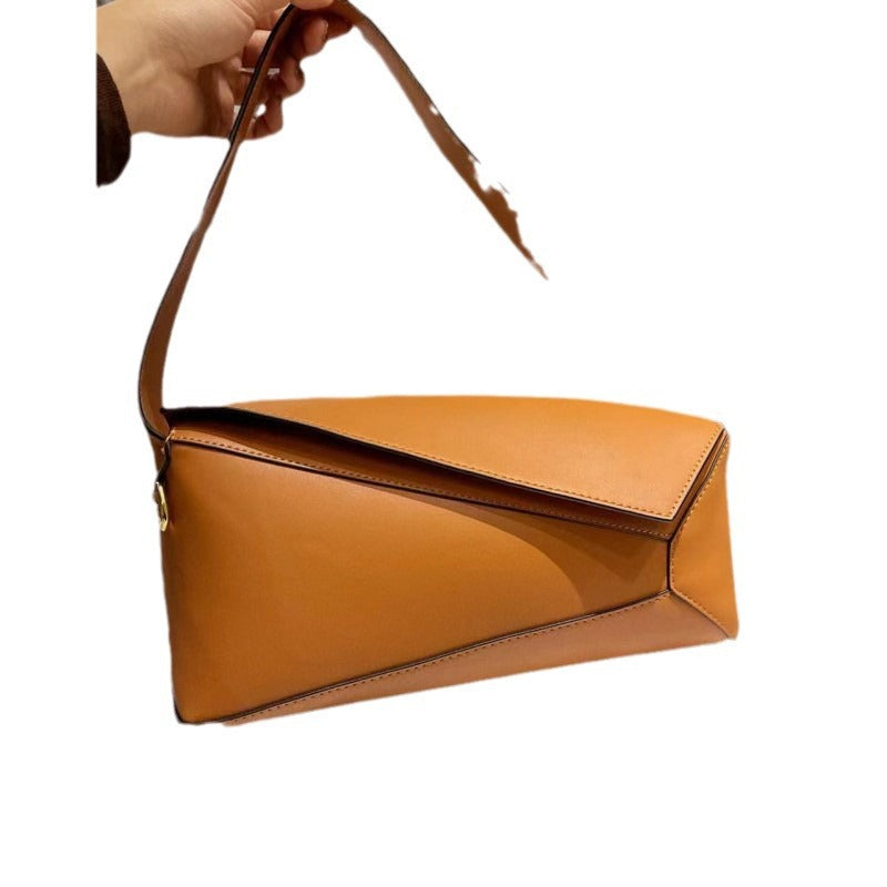 Slouchy Women's Geometric Stitching High-grade Pillow Underarm Bag