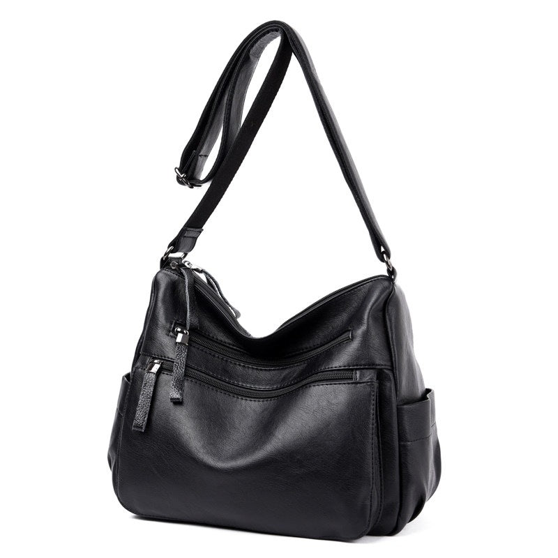 Women's Soft Leather Fashion Simple Big Women's Shoulder Bag