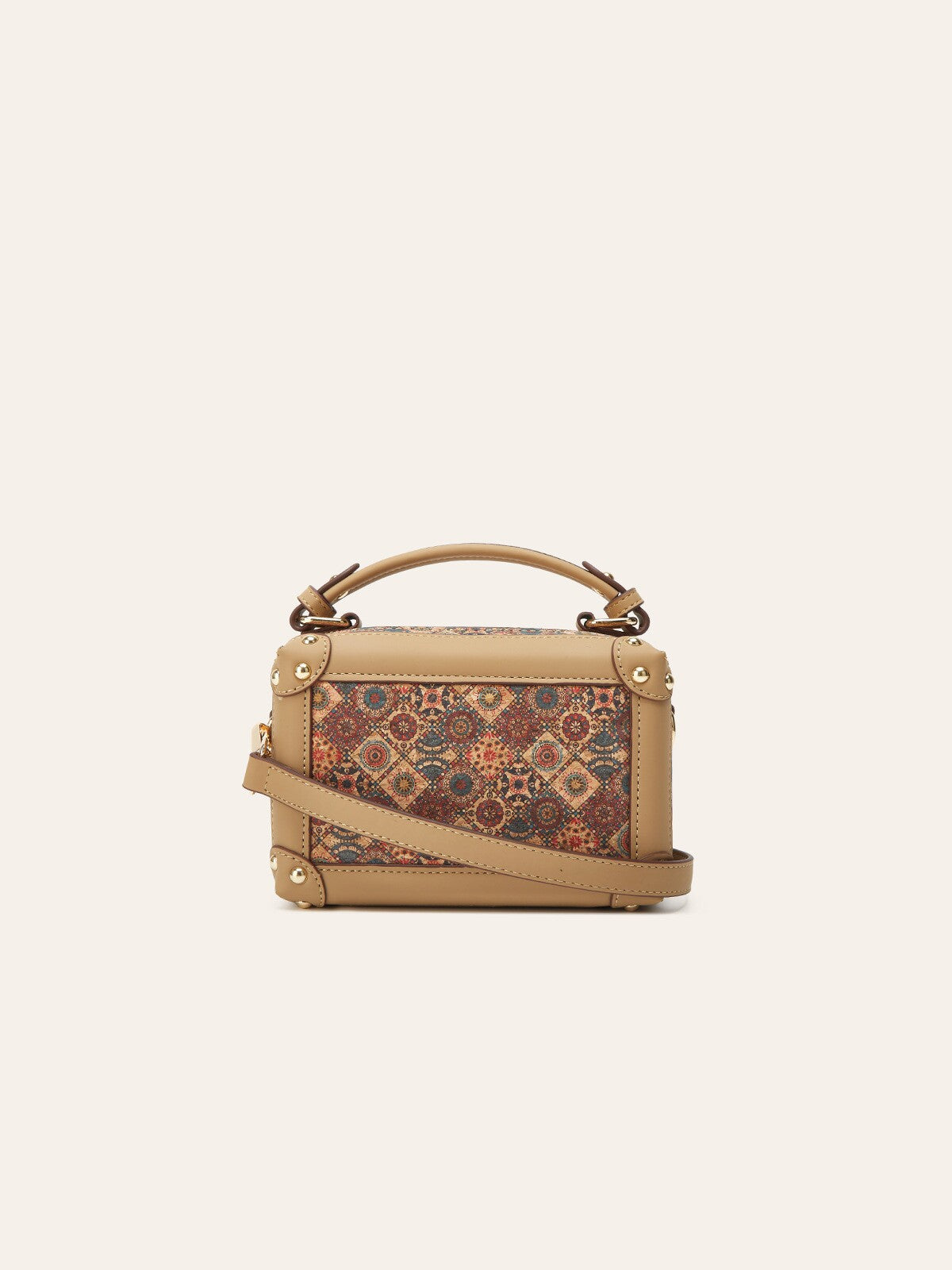 Ethnic Print Cork Tree Leather Bohemian Women's Handbag