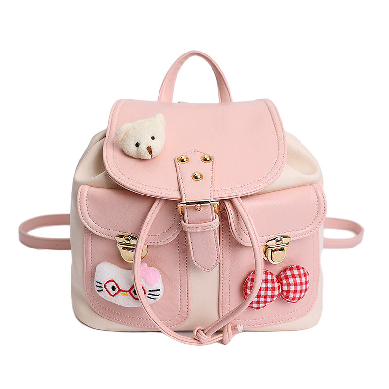 Women's American Style Retro Cartoon Large Capacity College Cute Women's Backpack
