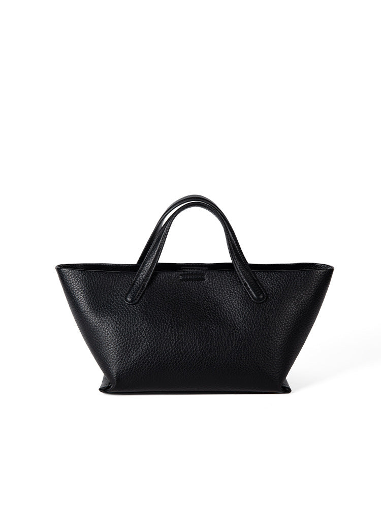 Women's Lychee Pattern Large Capacity Totes Korean Niche Design High-grade Simple Handbags