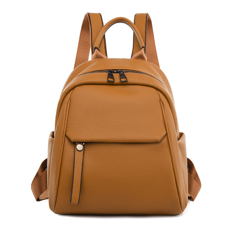 Women's Female Soft Leather Fashion Artistic Wind Women's Backpack