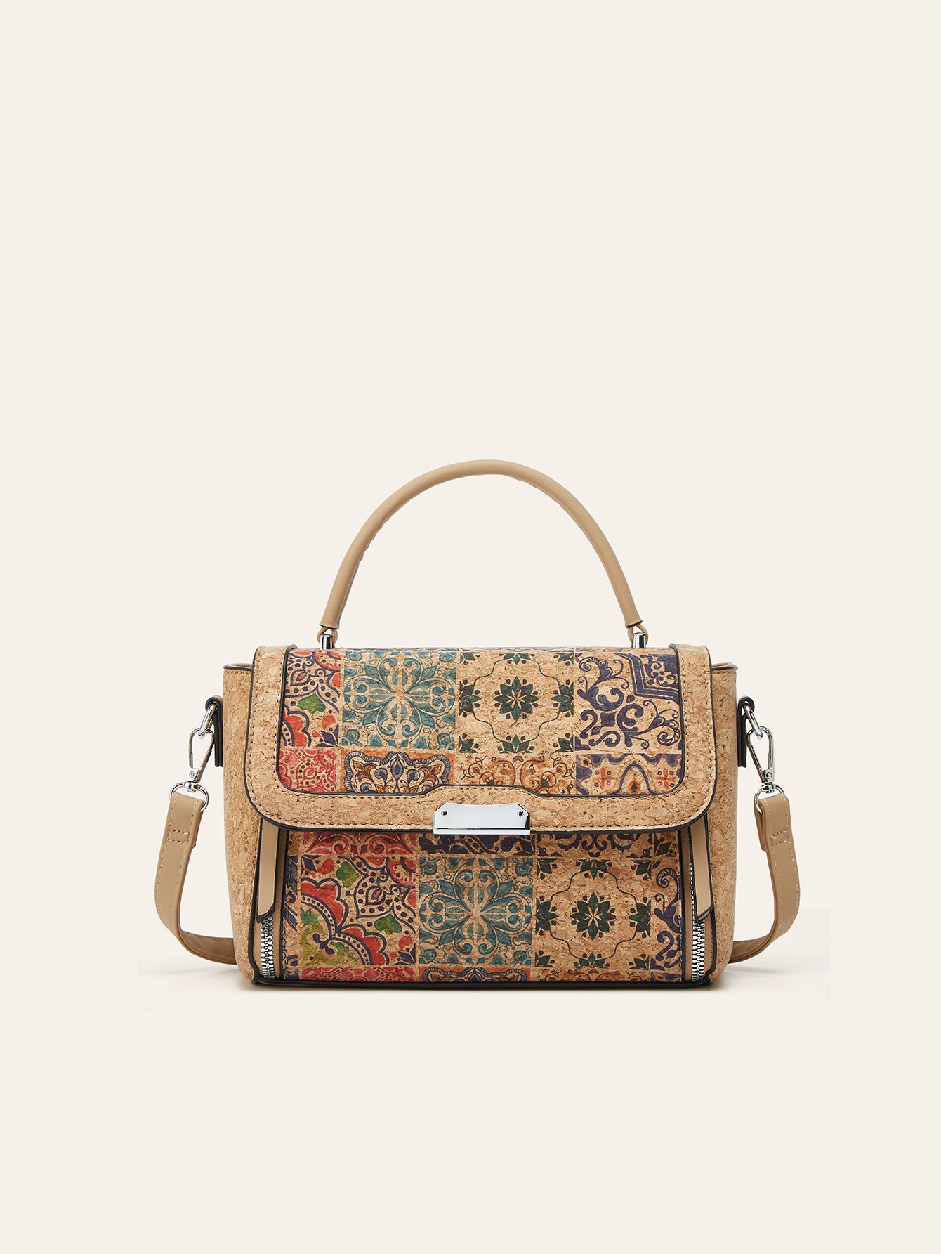 Women's Cork Printed Fashion Trendy Bark Pattern Shoulder Bags