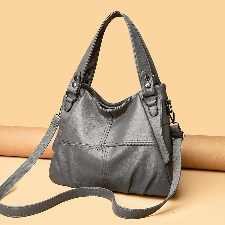 Women's Spring Genuine Leather Retro Large Capacity Sheepskin Women's Shoulder Bag