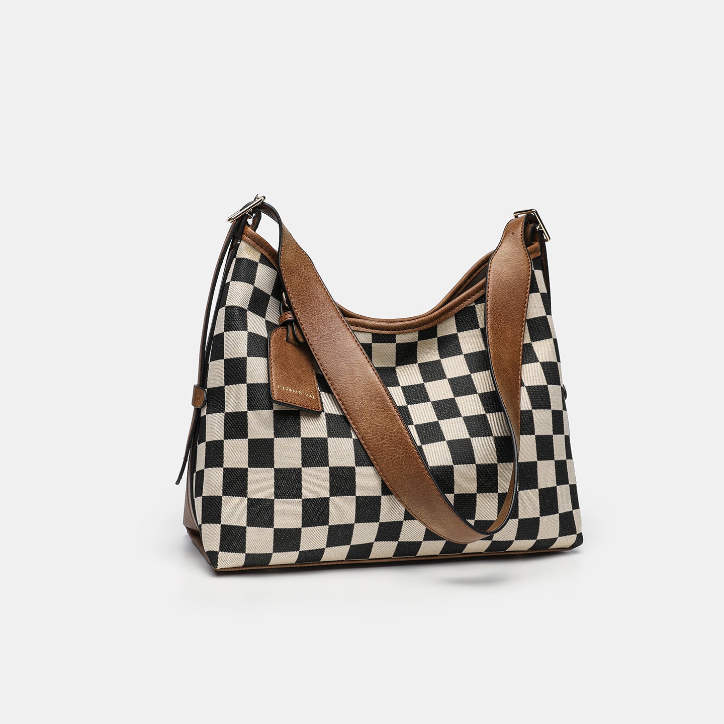 Women's Chessboard Plaid Large Capacity Underarm Advanced Tote Bag