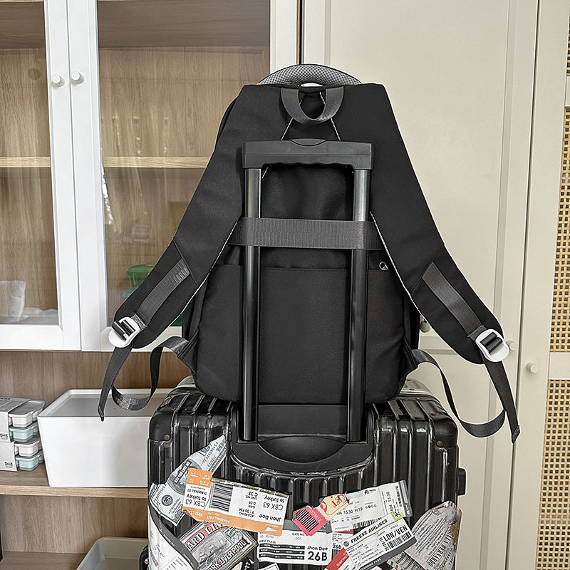 Style Contrast Color Early High Large Capacity Leisure Backpack