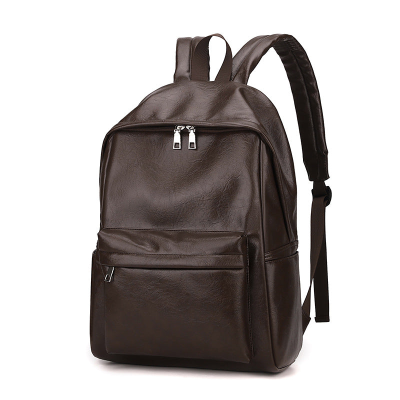 Men's Leather Large Capacity Computer Female College Leisure Backpack