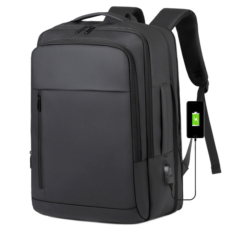 Men's Simple Large Capacity Leisure Waterproof Expansion Business Backpack