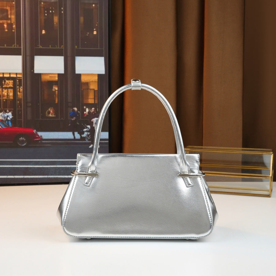 Women's Style Solid Color Pleated Portable Fashionable Women's Handbag