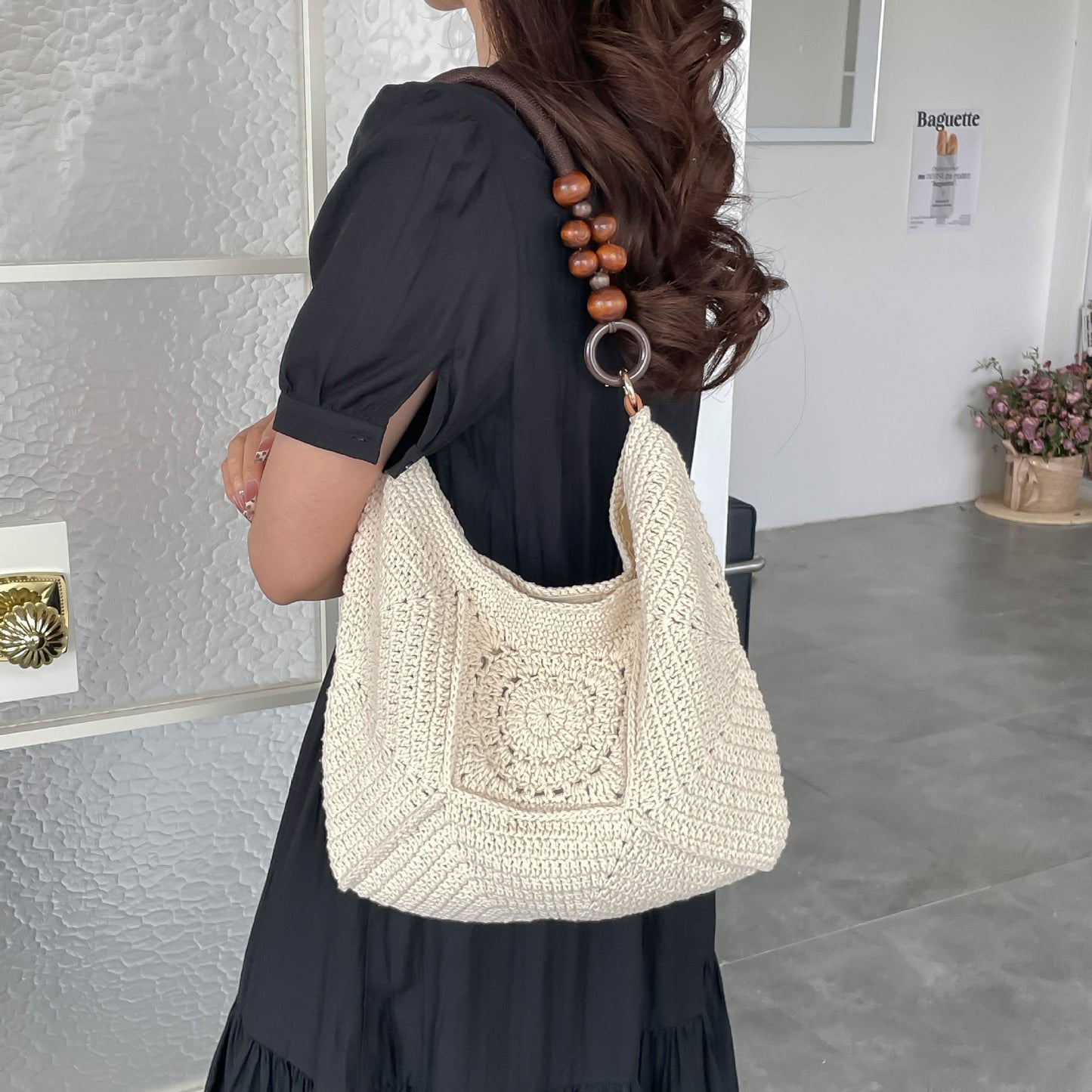 Style Vintage Hand-woven Crocheted Underarm Good-looking Shopping Shoulder Bags