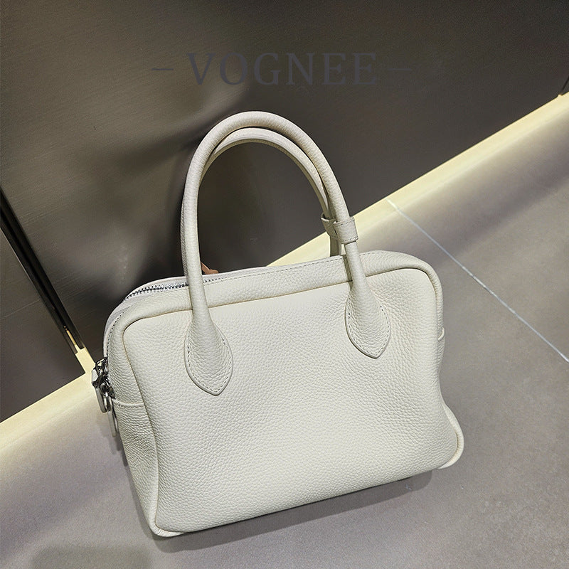 Women's Classic Fashion First Layer Cowhide Boston Women's Handbag