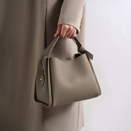 Women's Popular Texture Large Capacity Portable Elegant Bucket Bag