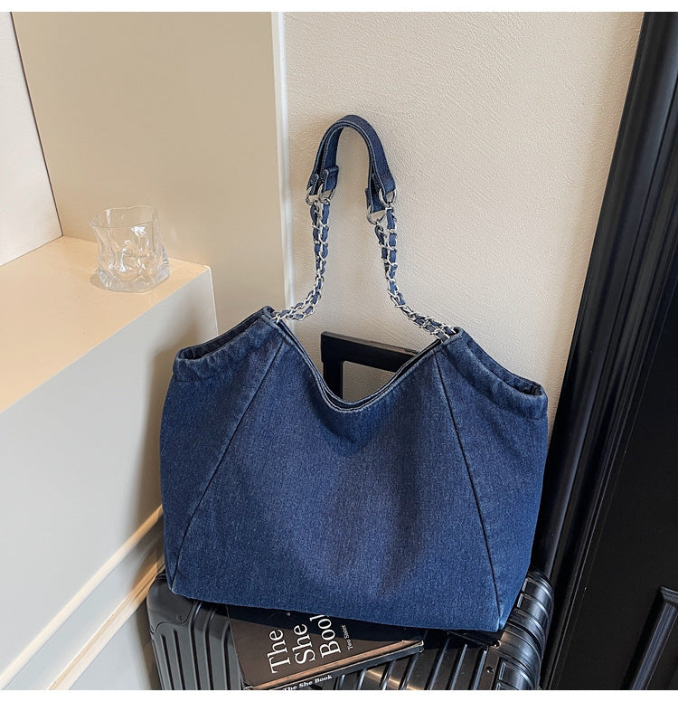 Women's Denim Fashion Retro Large Capacity Underarm Women's Shoulder Bag