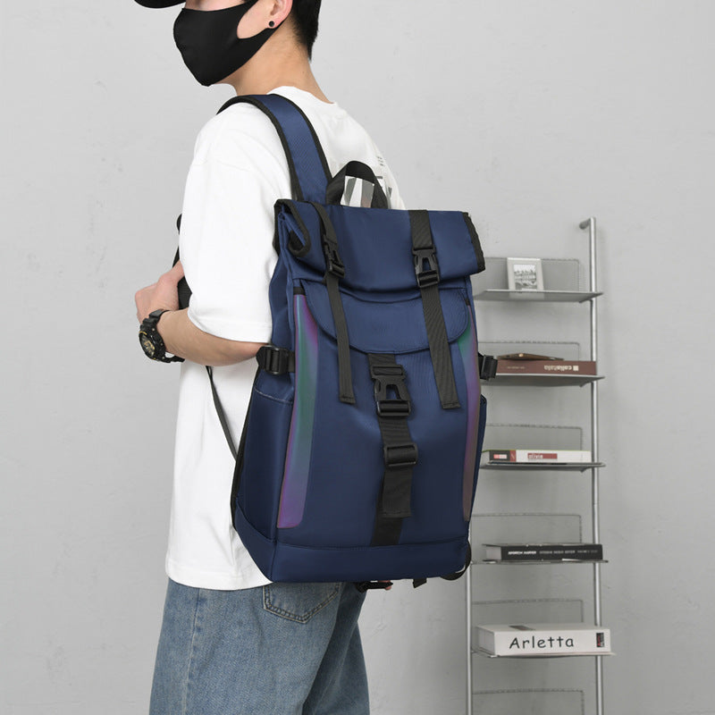 Contrast Color Large Capacity Nylon Cloth College High Leisure Backpack