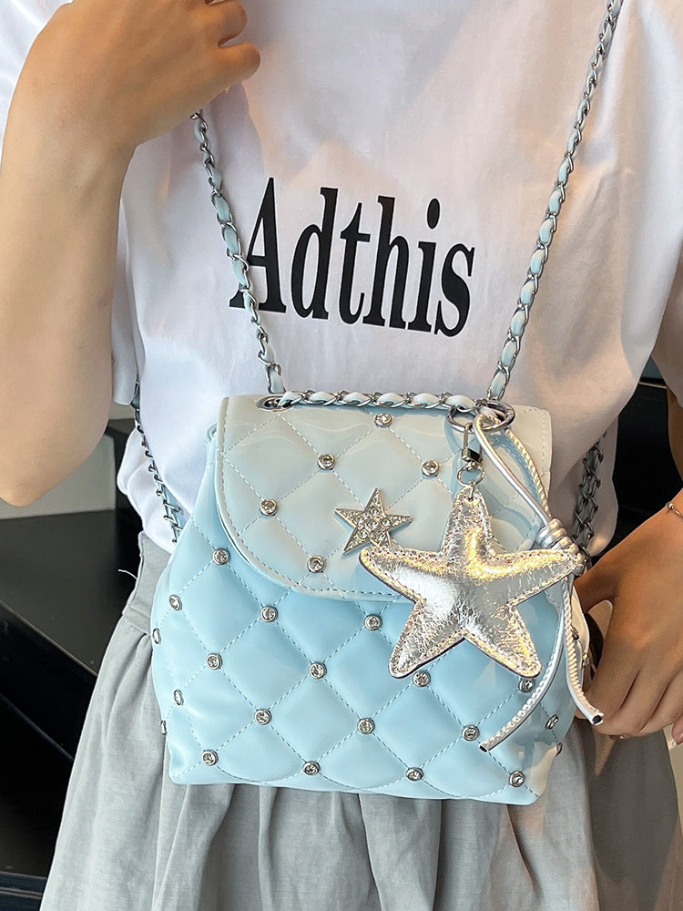 Women's Rhombus Chain Underarm Summer Fashion Niche Western Women's Backpack