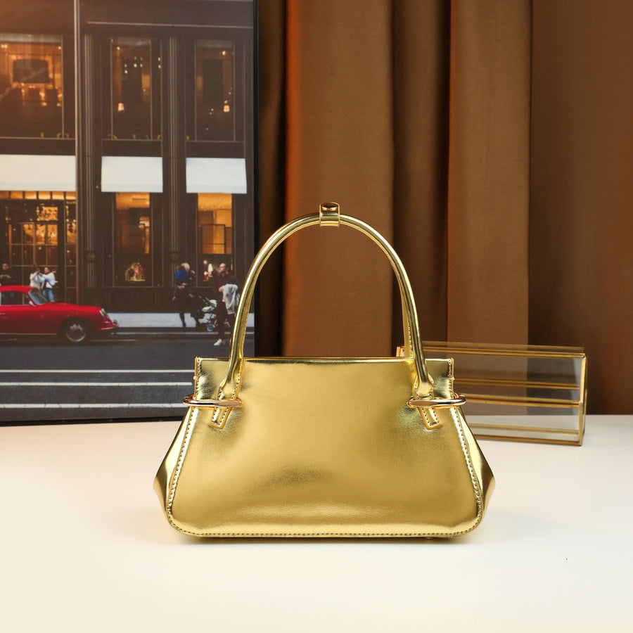 Women's Style Solid Color Pleated Portable Fashionable Women's Handbag