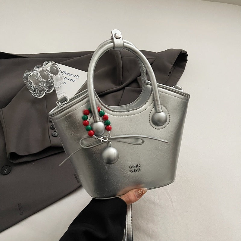 Women's Korean Style Niche Portable Spring Daily Commuter Bucket Bag