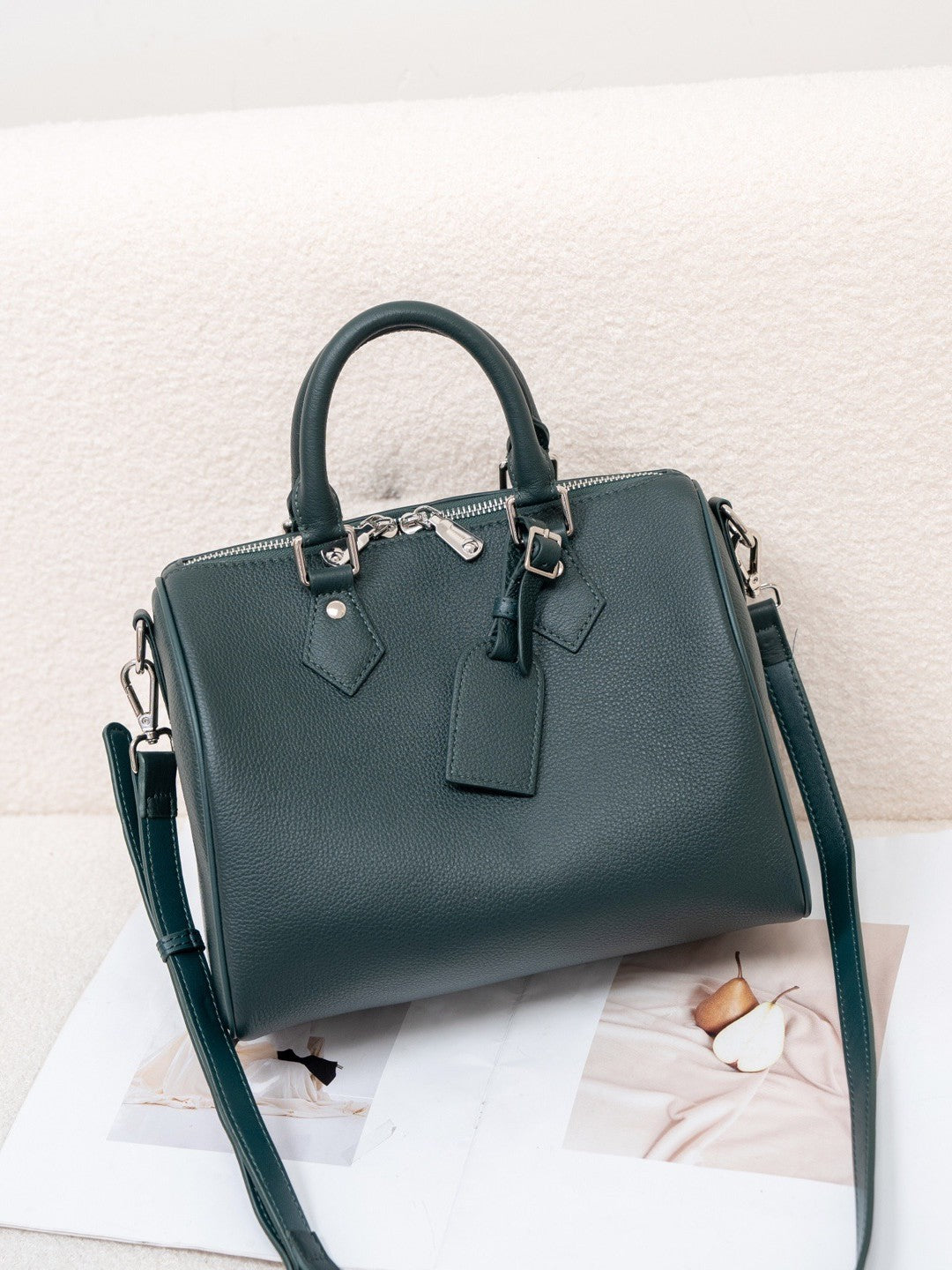 Women's Fashion Genuine Leather Simple High-grade Feeling Tong Portable Women's Shoulder Bag