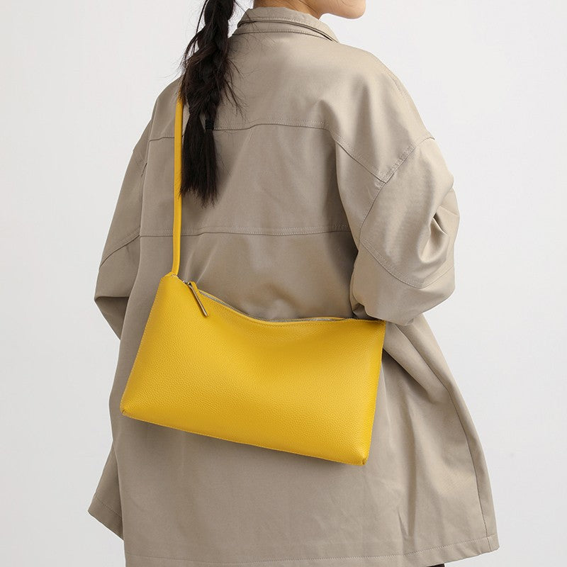 Women's Genuine Leather Fashion Solid Color Large Capacity First Layer Women's Shoulder Bag