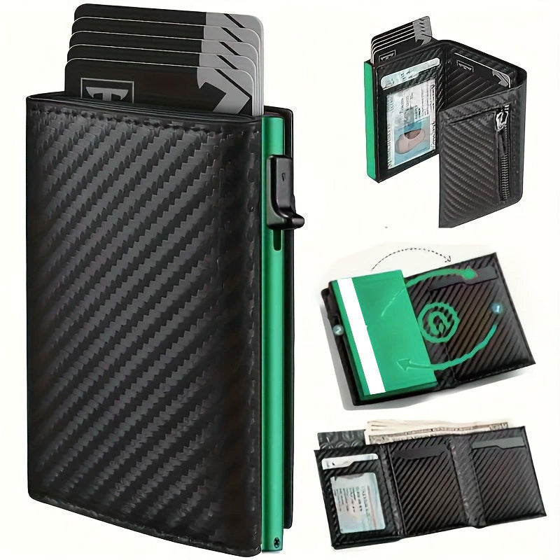Pop-up Carbon Fiber Orange Aluminum Alloy Card Pack Card Sleeve