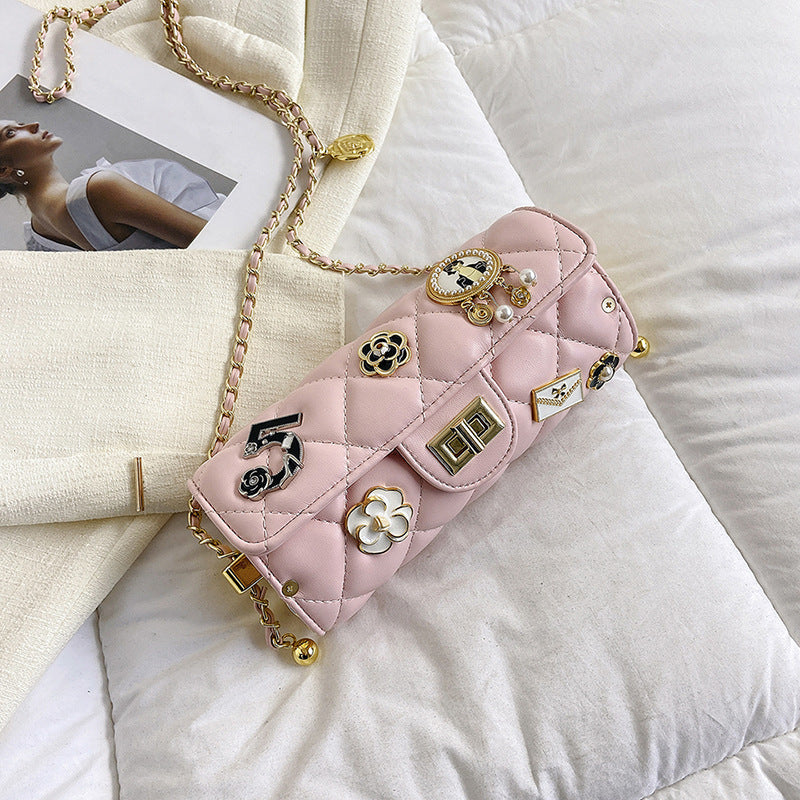 Women's Fashionable Classic Style Rhombus Personality Korean Shoulder Bags