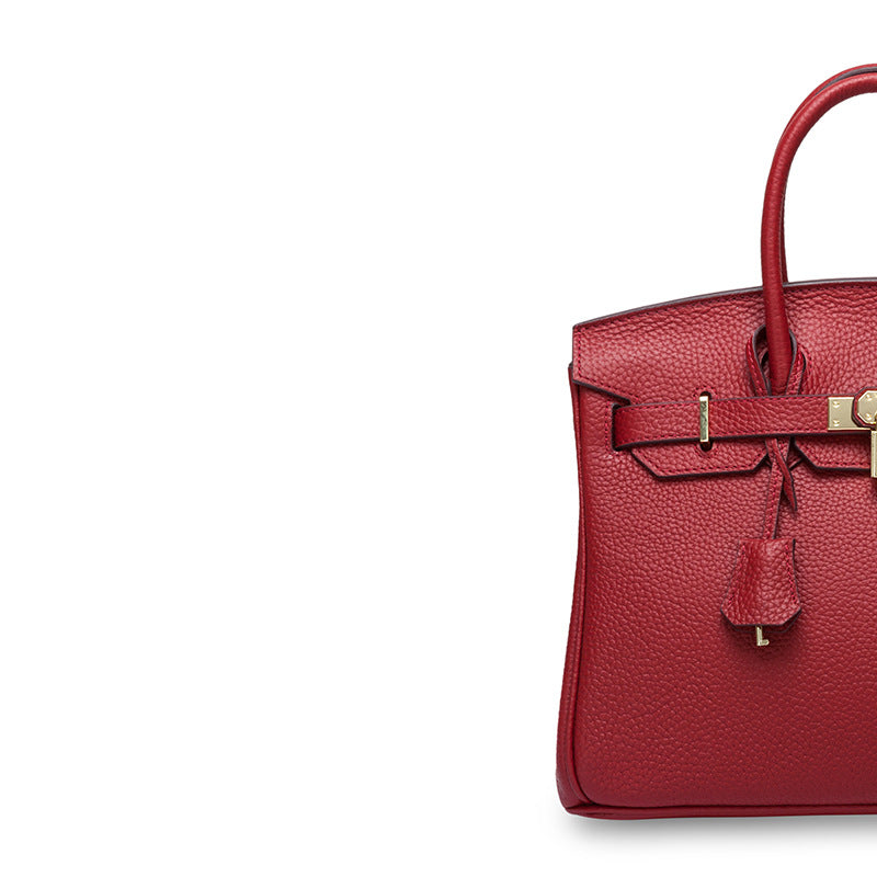 Women's First Layer Cowhide Texture Fashionable Korean Style Genuine Bags