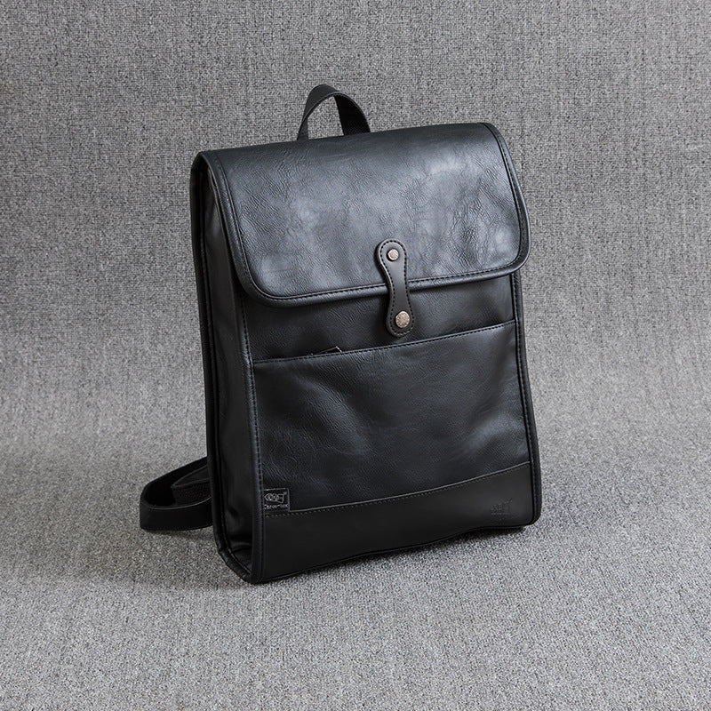 Women's & Men's Retro College Style Leather Personalized Fashion Trend Leisure Backpack