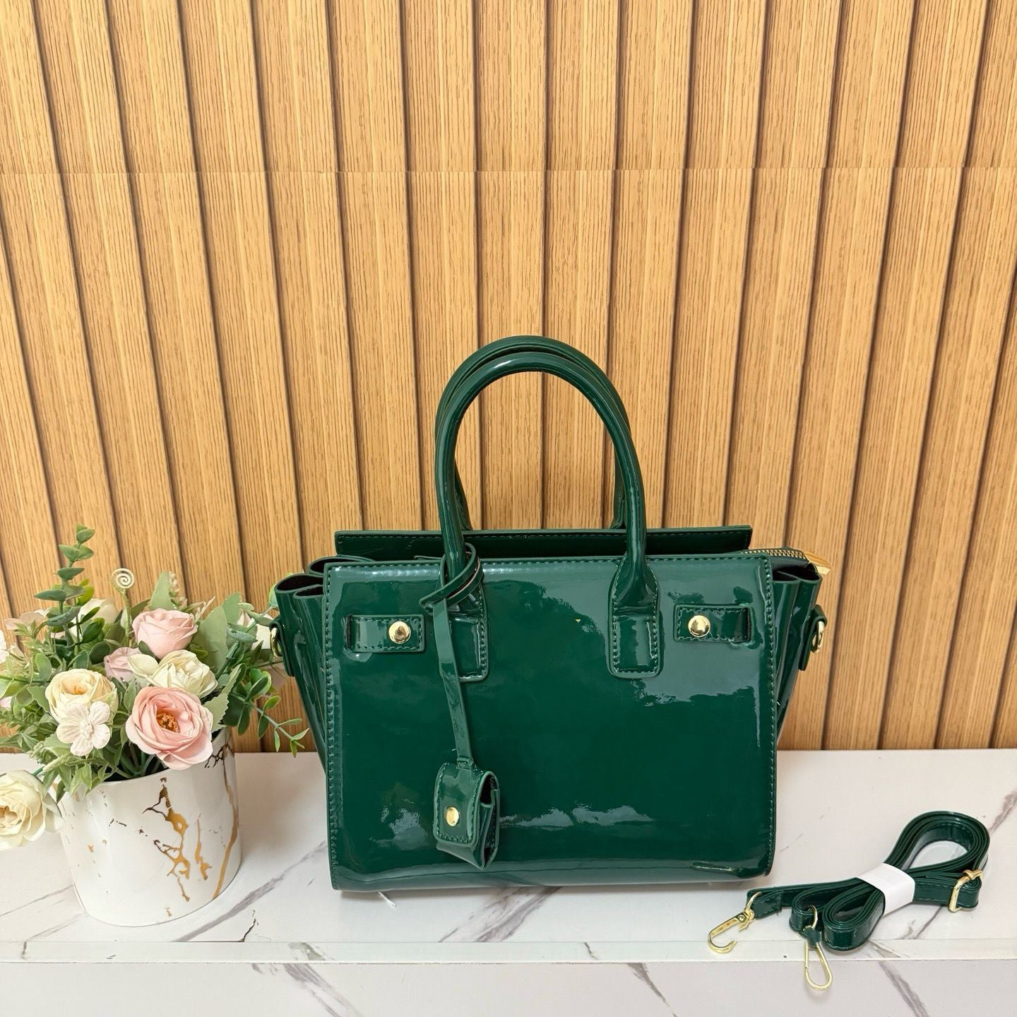 Women's Patent Leather Portable Organ Fashion Trendy Women's Messenger Bag