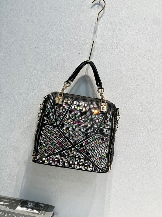 Women's Woven Fashion Rhinestone Denim Large Capacity Women's Handbag