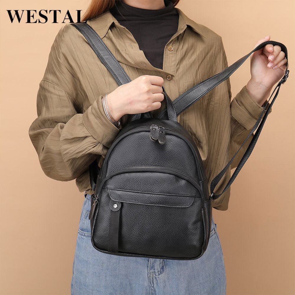 Women's Leather Minority Fashion Large Capacity First Backpacks