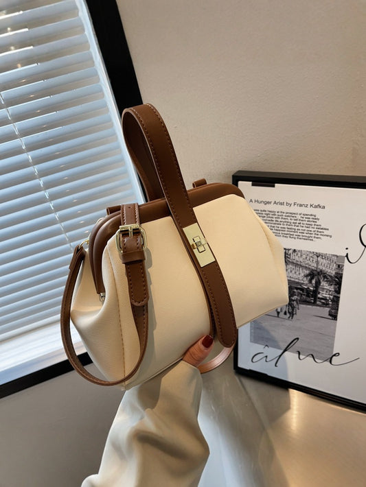 Shell Fashion Retro Clip Advanced Texture Contrast Color Western Women's Shoulder Bag