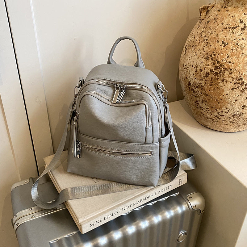 Fashion Feeling Large Capacity Soft Solid Women's Backpack