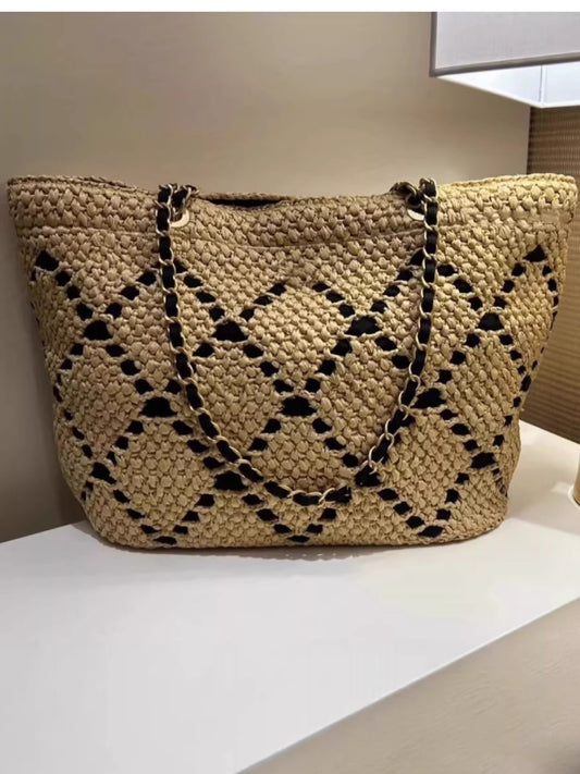 Women's Hand-woven Straw Classic Style Beach Underarm Women's Shoulder Bag