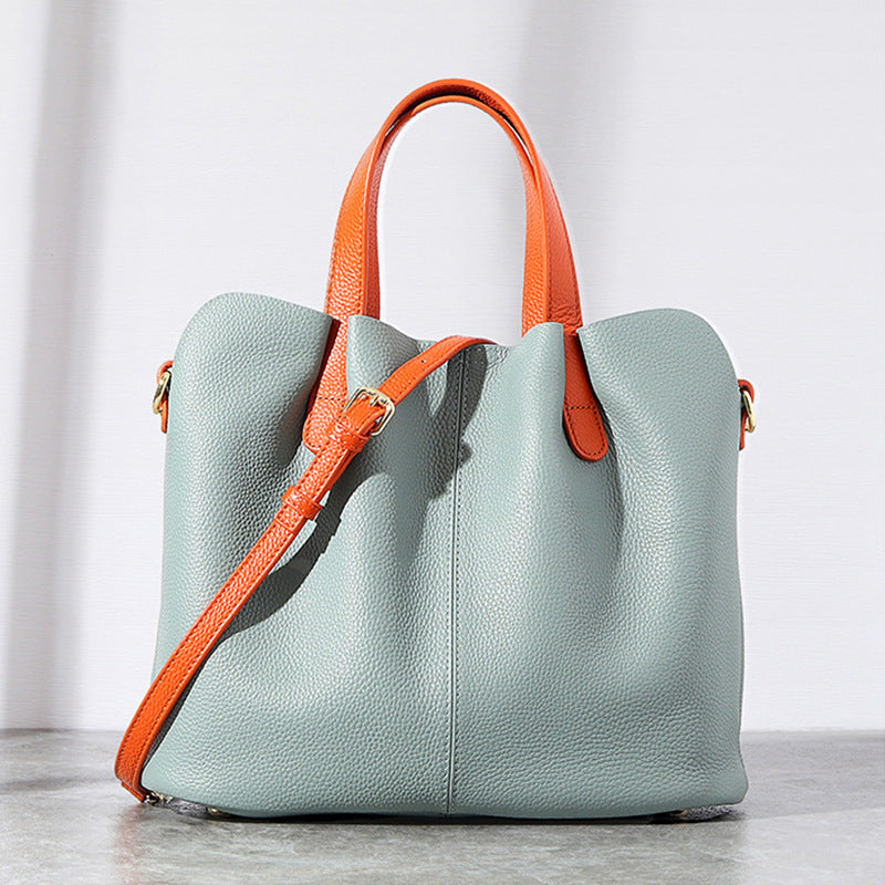 Women's Linen Blue Prepuce Commuter High Sense Tote Bag